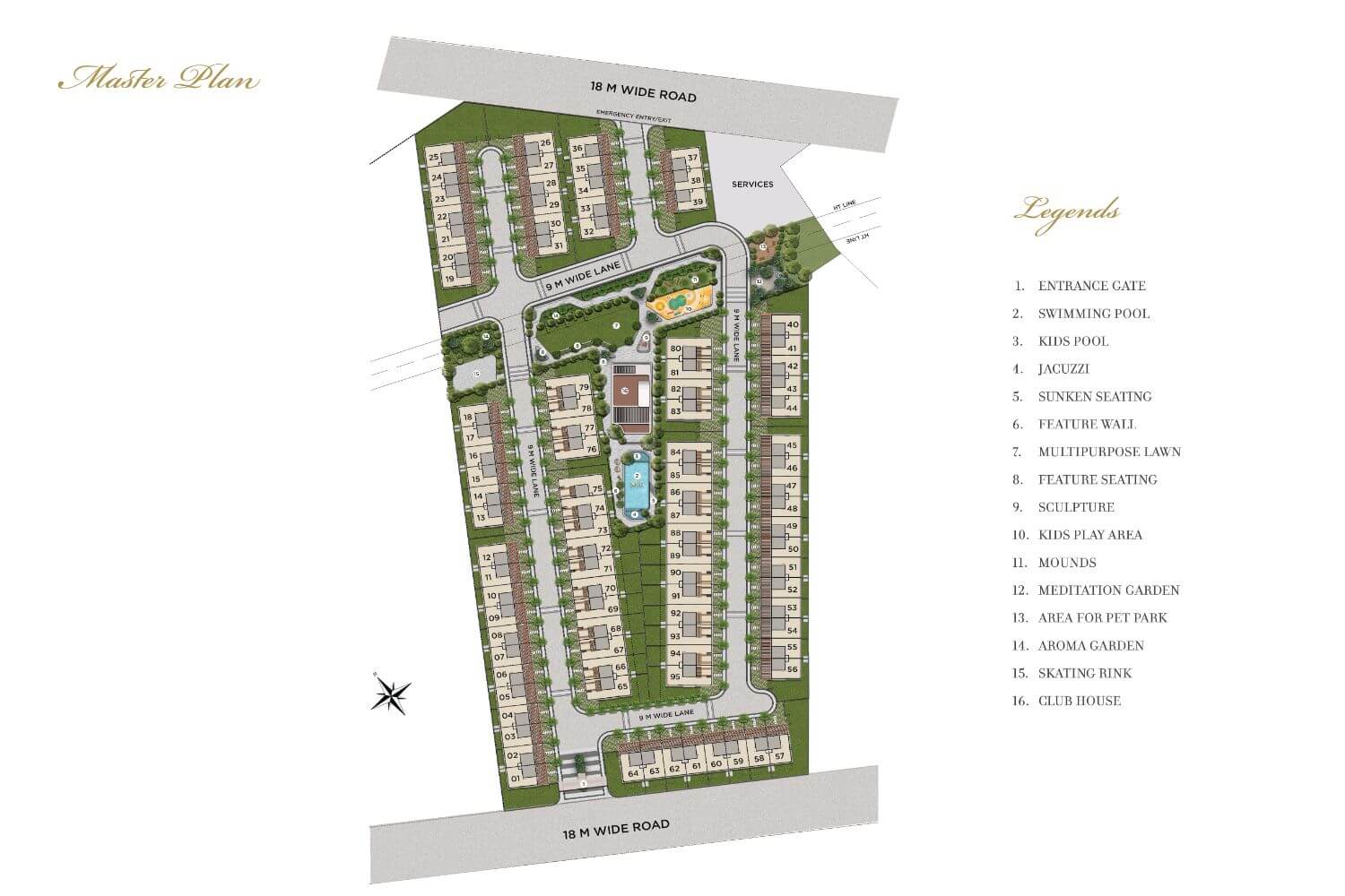 Kolte Patil Life Republic 24K ESPADA Row House Master Plan